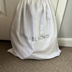 Michael Kors White and Silver Logo Bag